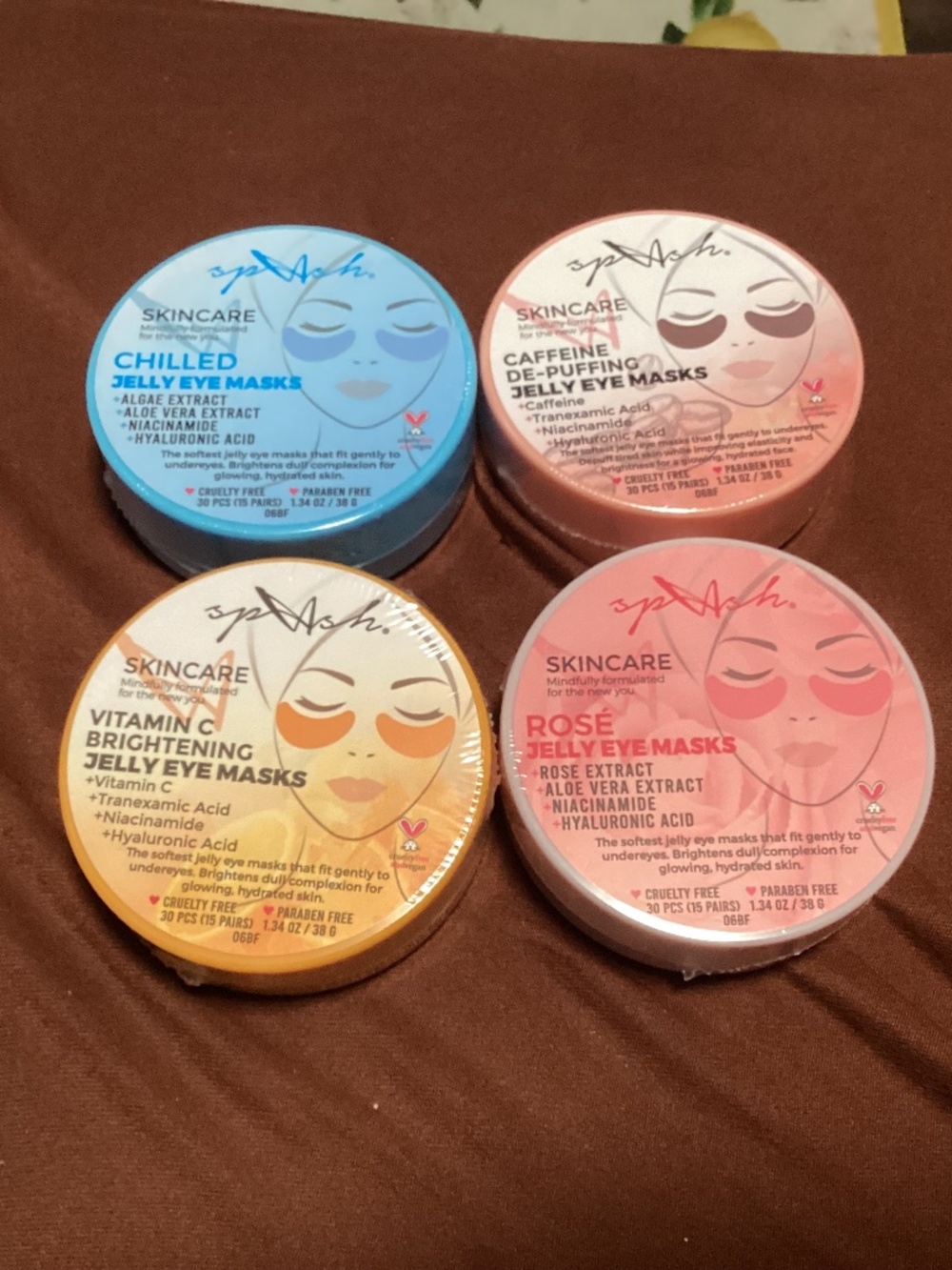 LA Splash JELLY EYE MASKS 4-pack New Sealed 30 pcs (15 pairs/pack)